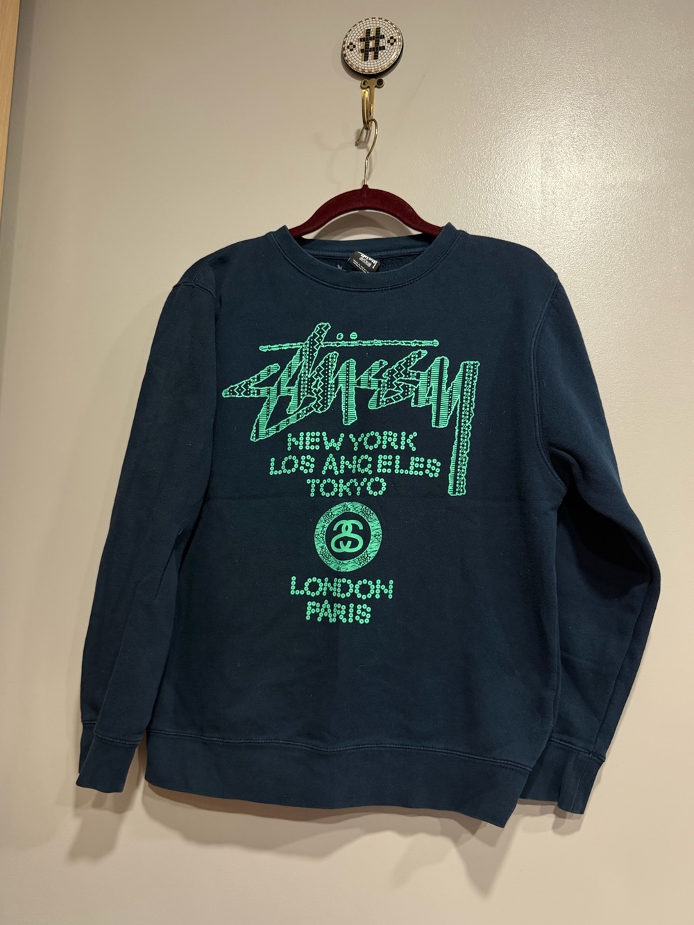 stussy crewneck rare vintage navy blue
